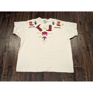 Vintage Miller‎ Stockman Shirt Womens Large Western Embroidered Made USA 90s